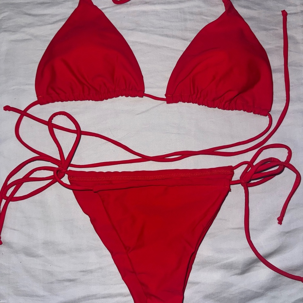 Vibrant Red Bikini Set